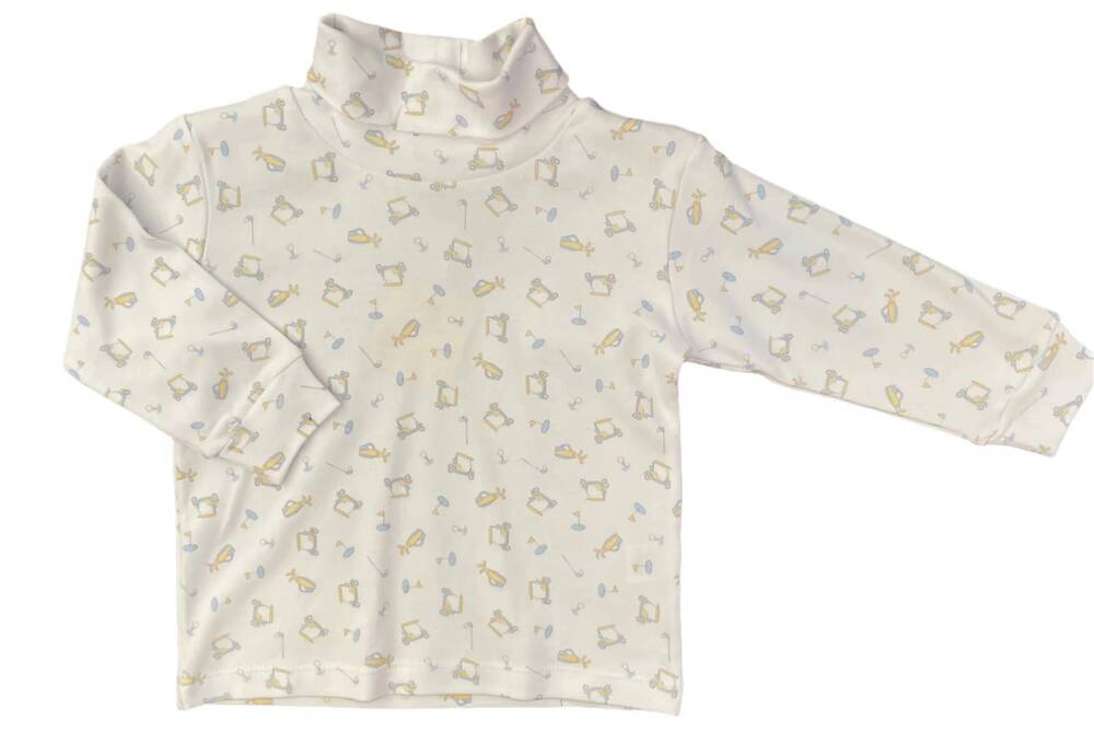 NEW LUIGI KIDS kid's golf printed turtleneck sweater in white